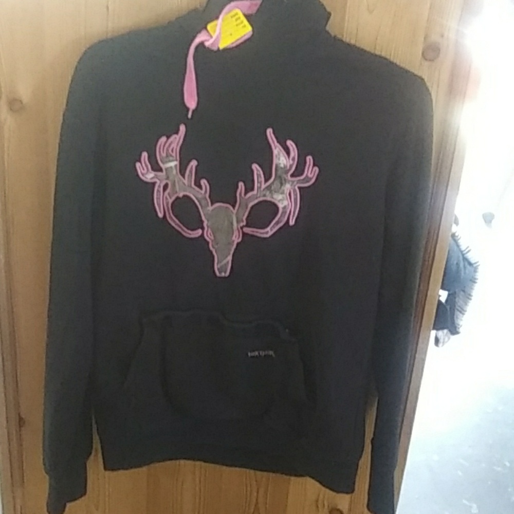 Hot shot pink and como and black hoodie medium